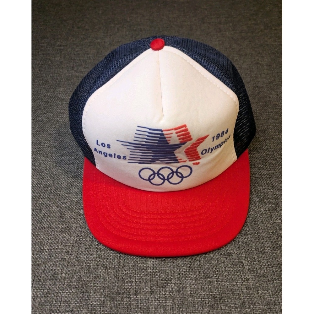 Vintage Los Angeles 1984 Olympics Hat Cap Snap Back Mens One Size Red White Blue
